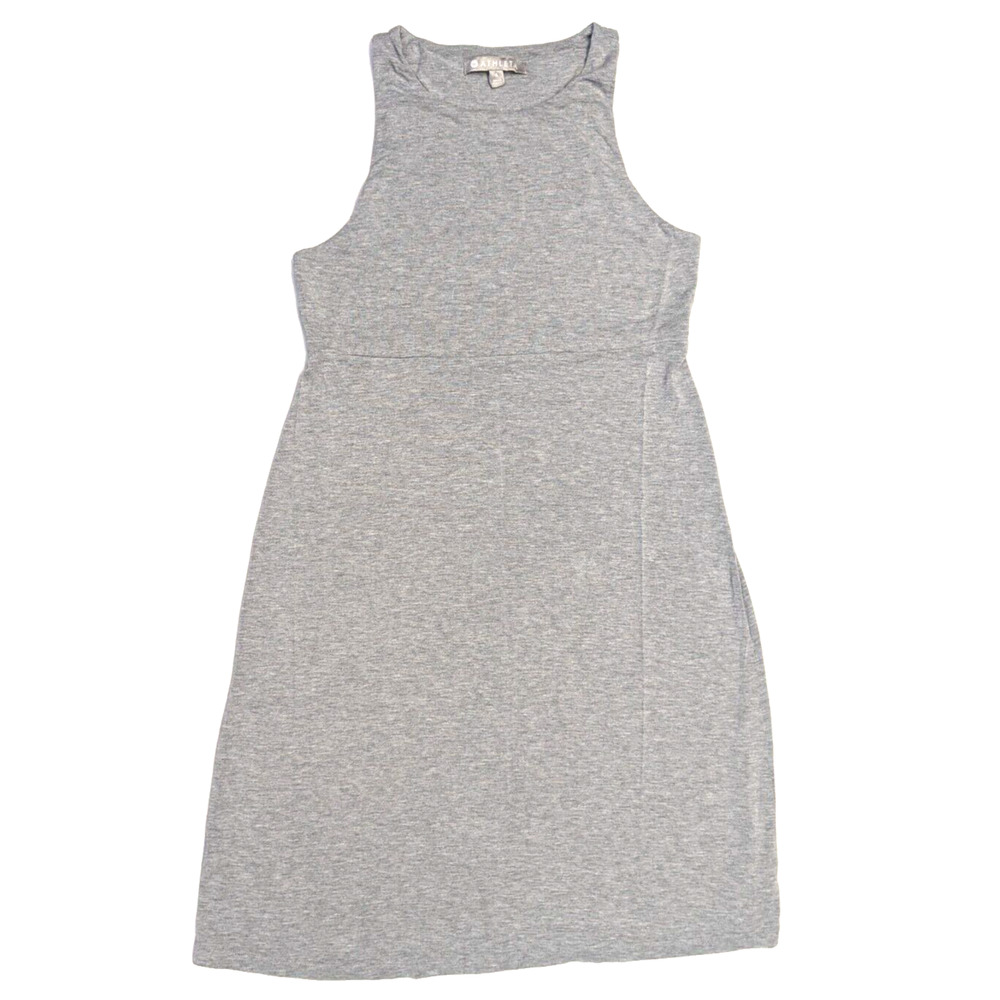 Athleta Santorini High Neck Solid Dress Size Small Gray Sleeveless #212371